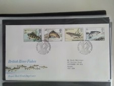 QE11 1983 couverture premier jour poissons de rivière britannique