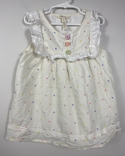 Matilda Jane Tank Top 8 Cream Confetti Polka Dot Let’s Go Together Ruffle - Picture 2 of 5