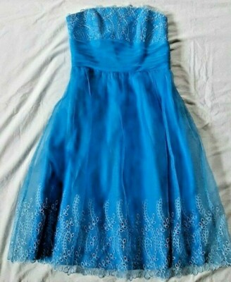 David's Bridal Women's Size 2 Blue Prom Dress Strapeless Wedding Party Formal | eBay David's Bridal Women's Size 2 Blue Prom Dress Strapeless Wedding Party Formal | eBay