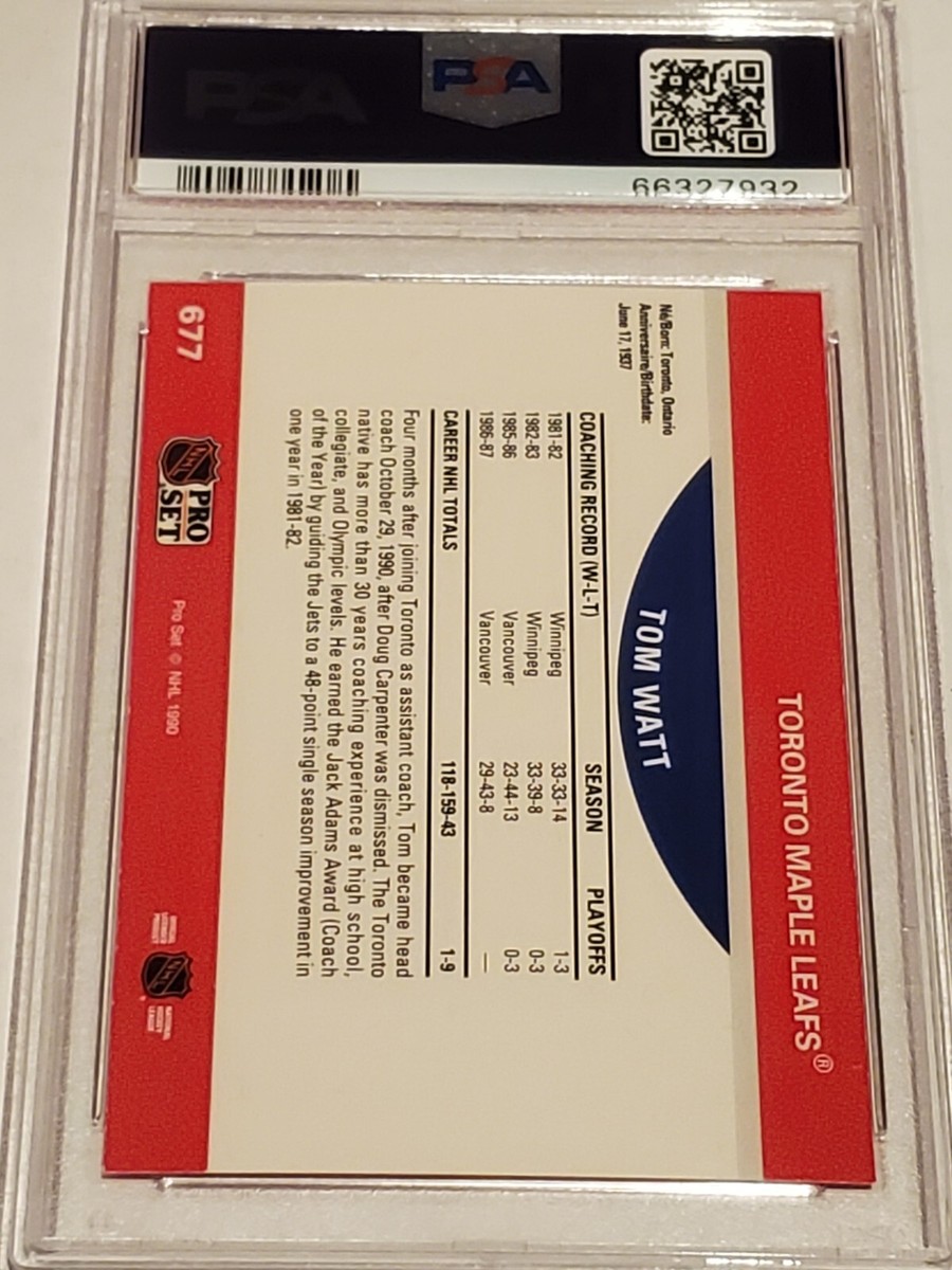 1990 Pro Set #677 Tom Watt Rookie RC PSA 9 MINT RARE Pop 4 1990 Pro Set #677 Tom Watt Rookie RC PSA 9 MINT RARE Pop 4