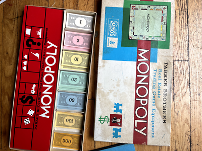 Vintage 1962 Monopoly Board Game Parker Brothers Original