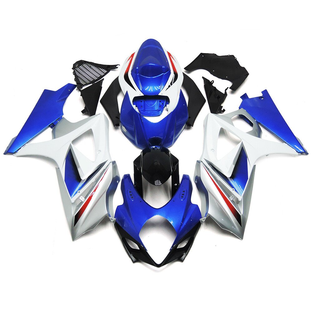 Blue Silver White Motor Bodywork For Suzuki GSXR1000 K7 2007 2008 07 08 Fairings