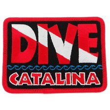DIVE CATALINA EMBROIDERED PATCH SCUBA DIVING FLAG LOGO IRON-ON TRAVEL SOUVENIR