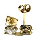 GIA New 14k yellow gold .43ct marquise oval diamond earrings Natural studs — photo 4