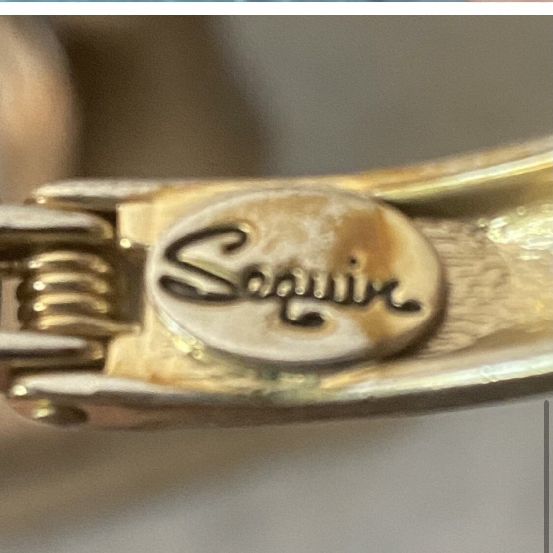 THREE Sequir bangle bracelets designer Gold White… - image 7