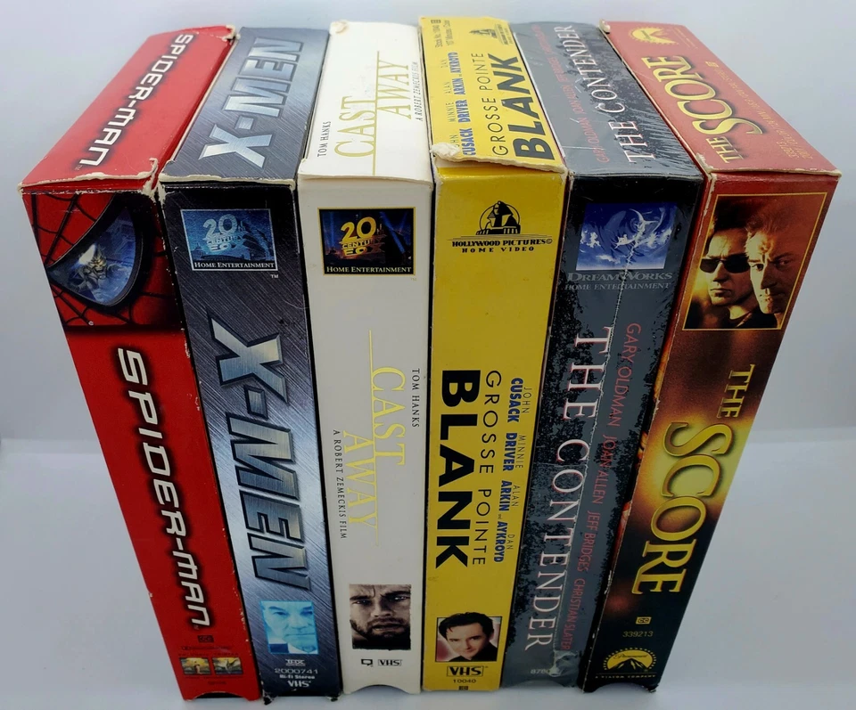 Vintage LOT of 6 VHS Cast Away The Score X-Men Spider-Man Grosse Pointe Blank 📽 - Image 2 of 4