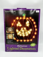 VTG IMPACT PLASTICS Lighted Wall WINDOW Mounted HALLOWEEN PUMPKIN 85503       H7