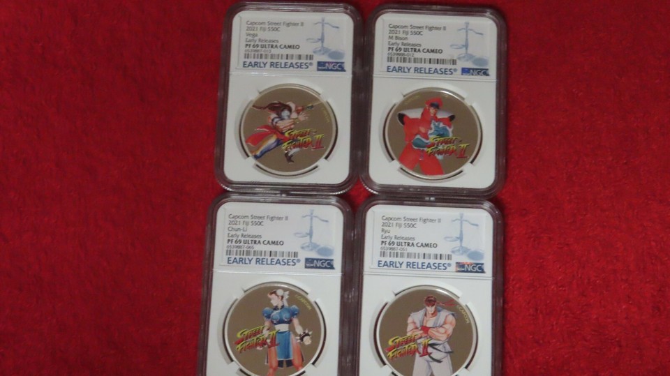2021 Fiji Capcom Street Fighter II Silver .999 four ounce coin set NGC ...