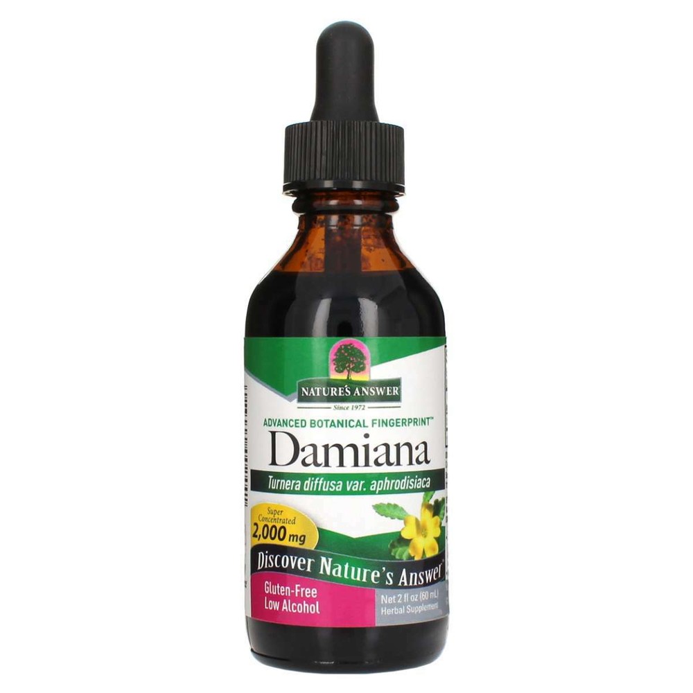 Nature's Answer Damiana Leaf | 2 Oz Low Alcohol Herbal Extract | 670 MG