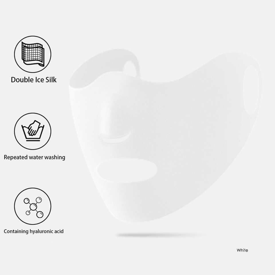 Cycling Face Guard Solid Color Cool Women Double Layer Ice Silk Face