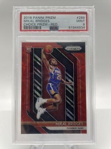 2018-19 Panini Prizm #289 Mikal Bridges /88 CHOICE RED Rookie RC PSA 9 Suns