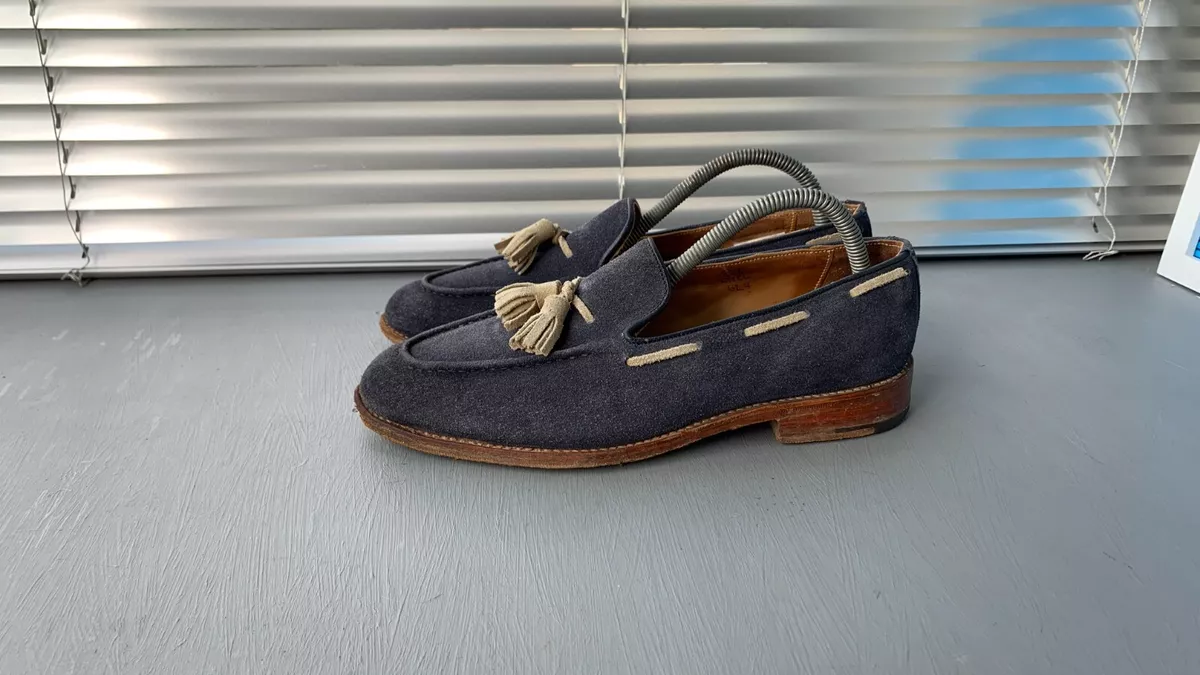 Trickers handmade mens suede tassel -loafers made in England US7 UK6 EU40