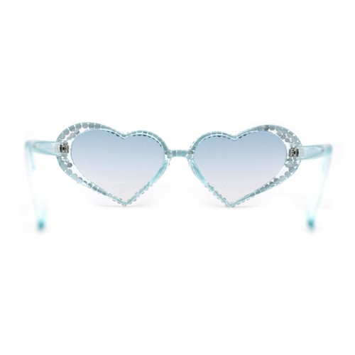 Damen-Sonnenbrille irisierend Strass Glitzer sprudelnd Herzform - Bild 18 von 60