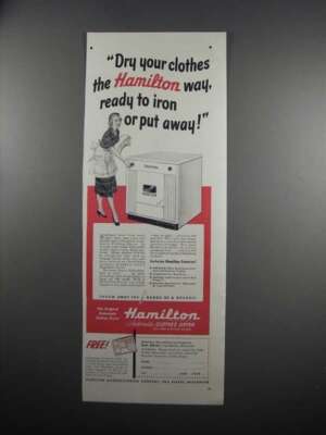 1951 Hamilton Clothes Dryer Ad - Ready to Iron