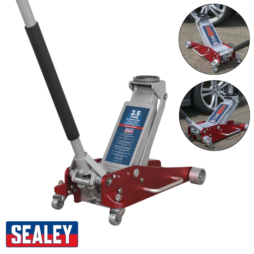Sealey RJAS2500 2.5tonne Low Entry Aluminium Trolley Jack Rocket Lift/Lifting - Image 2 of 4