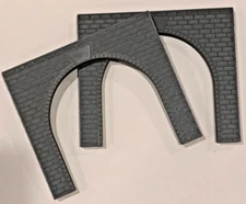 x2 N Scale Stone Single Train Tunnel Portals - N  Model Railroad Scenery
