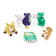 Ty Beanie Baby Lot of 7 McDonalds Bears Deer Squirrel Plush Toys with Tags