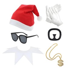 Christmas Elf Costume Set Adult Doll Outfit White Collar Red White Elf Access...