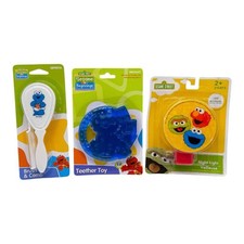 Lot of 3 Sesame Street Baby Item Cookie Monster Teether Brush  Comb Night Light