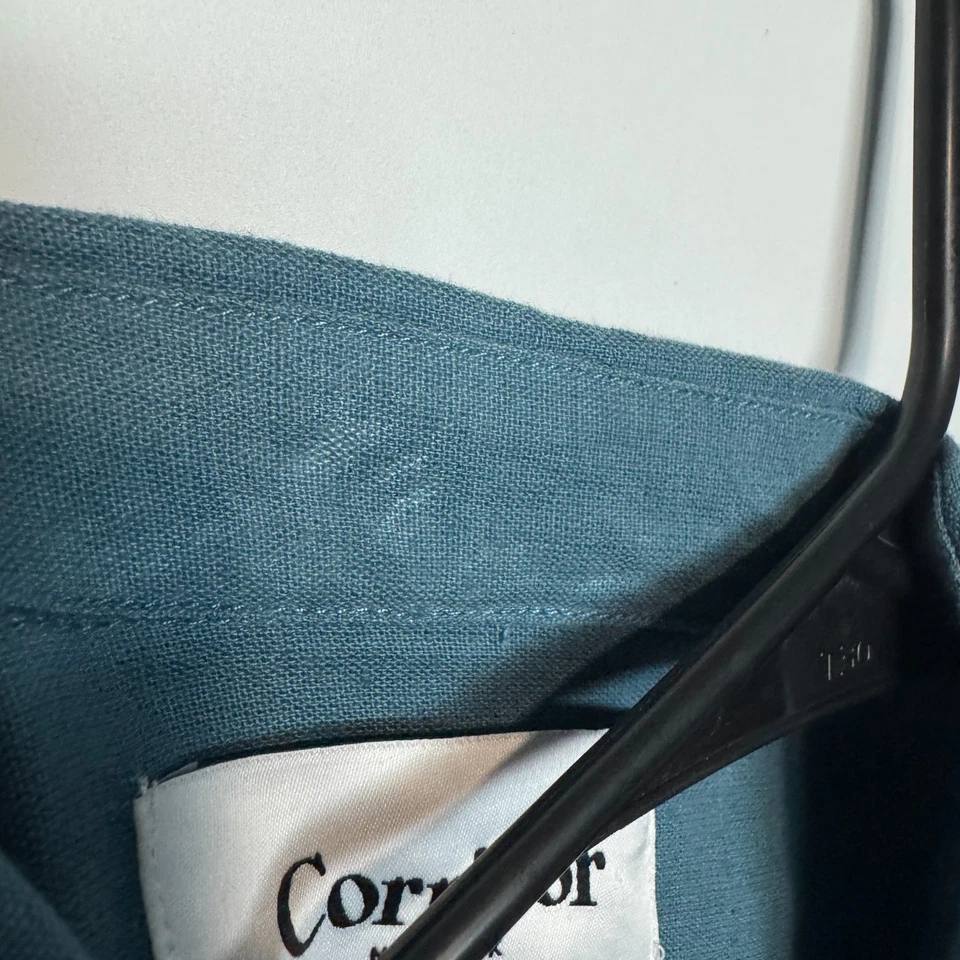 Рубашка мужская Corridor New York XS синяя с коротким рукавом воротник для лагеря на пуговицах легкая - Изображение 4 из 4