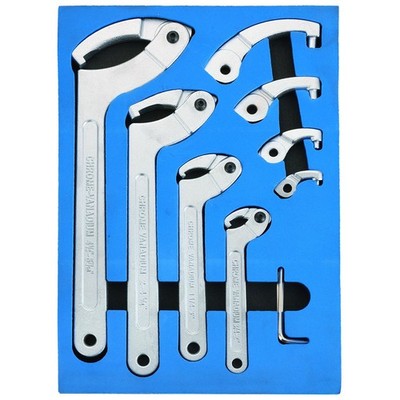 8pcs Adjustable Pin Spanner Wrench Tool Set, C-Shape Pin Hook Wrenches with C...