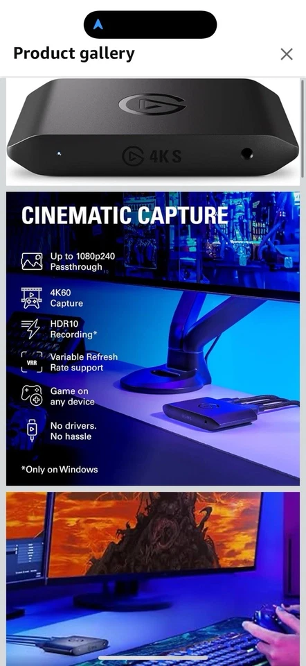 Elgato 4K S External Capture Card | 4K60 Capture / 120-FPS Passthrough Used - Image 2 of 3