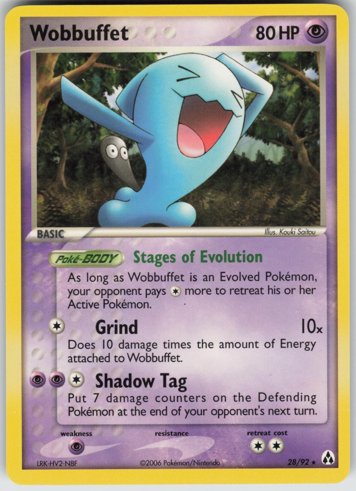 Wobbuffet 28/92 Rare Legend Maker Pokemon Moderately Played