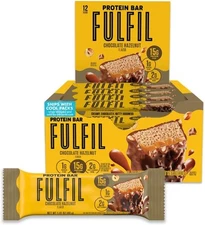 FULFIL Protein Snack Bars, NEW Recipe Chocolate Hazelnut, 15g Protein, Pantry St