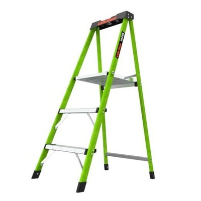 Ultra Step Ladder with XL Platform Lightweight Foldable Non-Conductive 3-Step