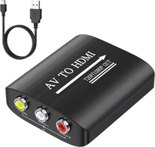 AV to HDMI Converter, AV to HDMI Adapter Support 720P/1080P for Ps1/Ps2/Ps3/Xbox