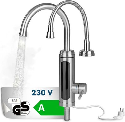 Durchlauferhitzer Warmwasserbereiter Warmwasser Armatur Edelstahl Wasserhahn