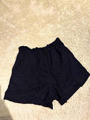 H&M Damen Shorts Gr. S Schwarz Viskose elastischer Bund