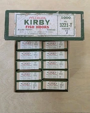 Vintage Pflueger KIRBY #7 Fish Hooks 1000 Pieces ,Master Box Included. 