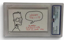 Matt Groening Signed The Simpsons Bart Sketch Cut Authentic Autograph PSA DNA
