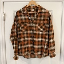 Vtg 50s 60s Penney s Towncraft Printed Cotton Flannel Shirt Large Distressed
