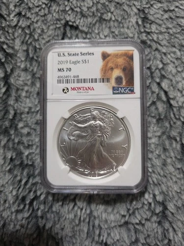2019 7K Metals U.S. State Series American Silver Eagle NGC MS70 - Montana