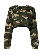 Preloved dolce & gabbana Cropped Camo Sweatshirt Women Multicolor Sweaters
