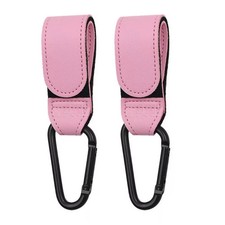 2X Leather Buggy Clips Pram Hooks for Bags Baby Pushchair Clips Stroller Hooks