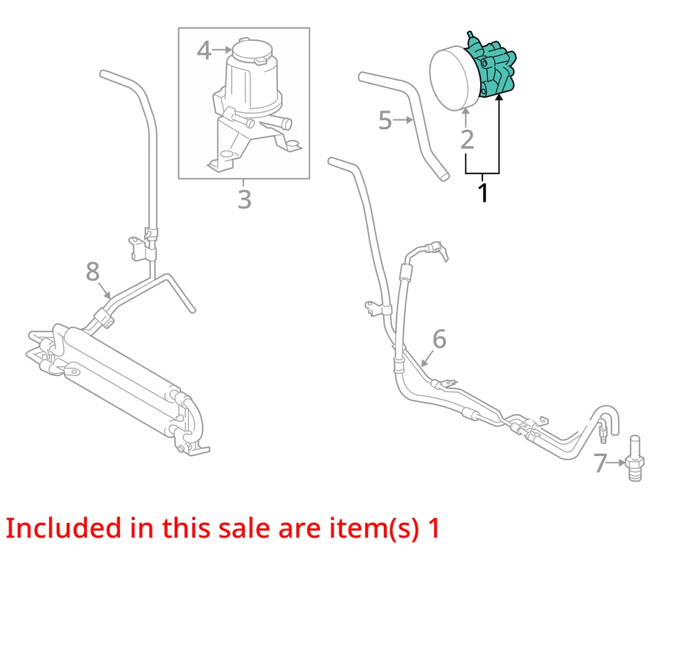 Power Steering Pump 6 Cylinder 2GRFKS Engine Fits 16-23 TACOMA 1979712 Foto 3 de 4