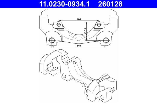 1X ATE 11.0230-0934.1 Halter Bremssattel FüR Ford Volvo Land Rover-image