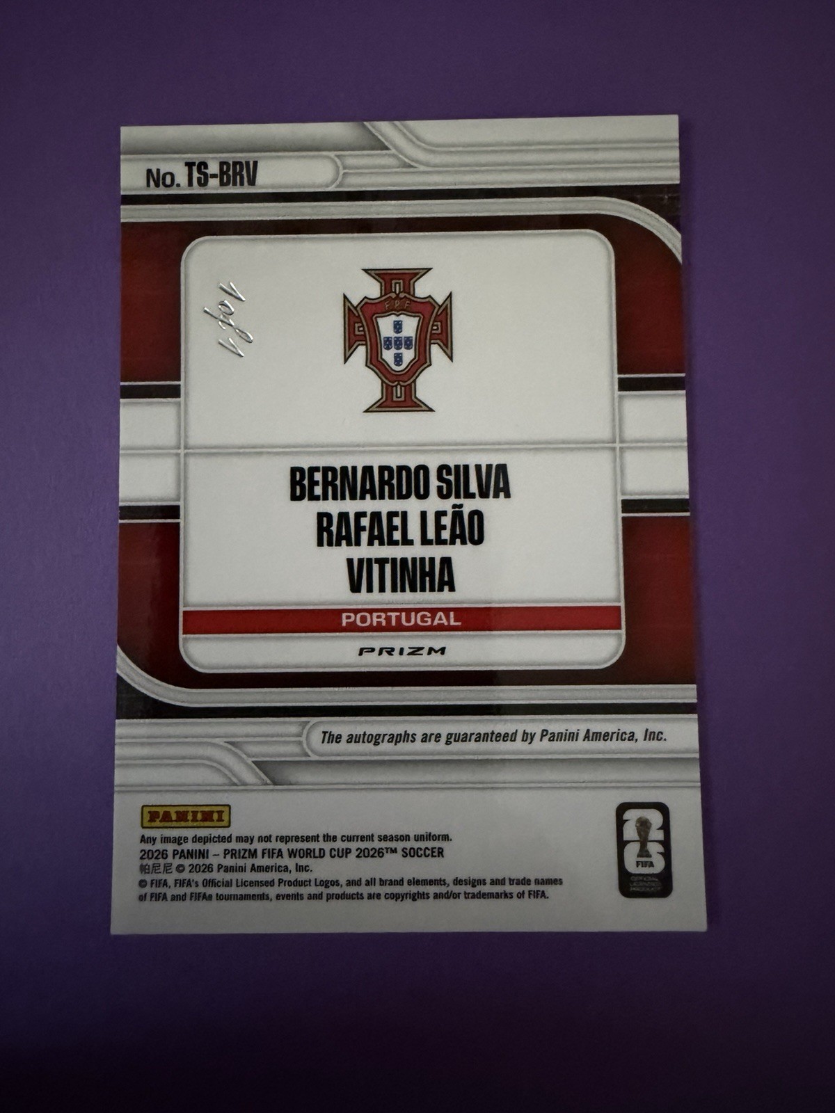 2026 Prizm FIFA World Cup VITINHA, SILVA, LEAO Black Triple Auto 1/1 PORTUGAL view 6