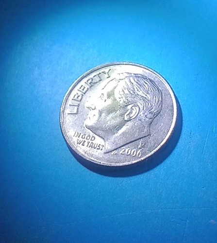 2006 P United States Roosevelt Dime Error Coin DOUBLE PUNCH P CIRCULATED - Picture 2 of 5