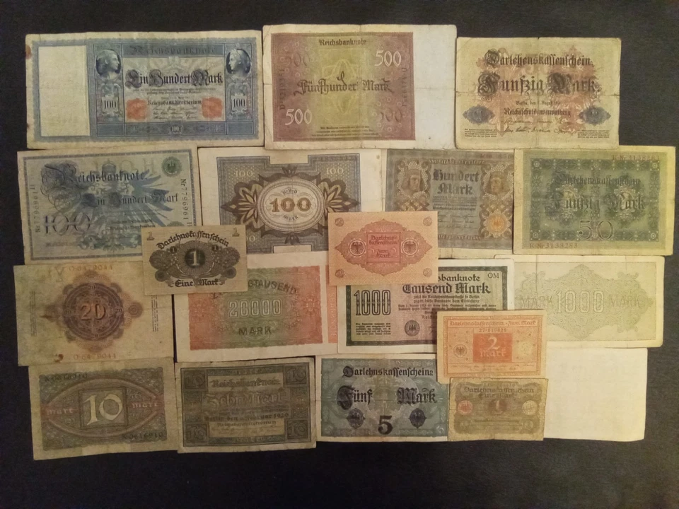 OLD GERMAN 1908-1923 PAPER MONEY LOT 100000000 TO 1 MARK EMPIRE& WEIMAR REPUBLIC - Image 3 of 3