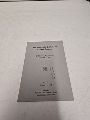 1945 Minneapolis & St Louis Railroad Co Officer Agencies Stations List Directory