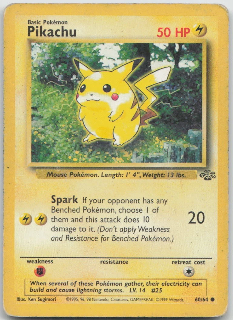 良品　ピカチュウ 60/64 海外版　ポケモンジャングル Pikachu 60/64 Jungle for sale | eBay