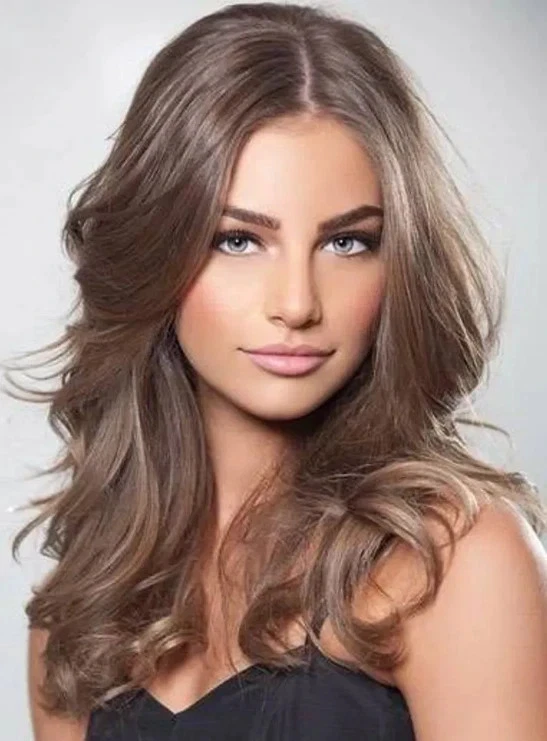 100% человеческих волос новый модный сексуальный женский длинный натуральный коричневый волнистый полный парики 18 дюймов - Изображение 2 из 4