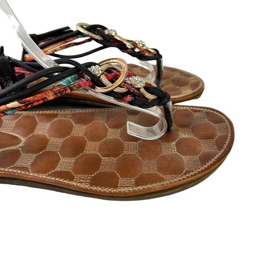 Patrizia Spring Step Gadelina Black Thong Slingback Sandals Flats Shoes 39 8.5 - Picture 13 of 16
