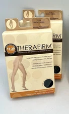 2 TheraFirm Pantyhose Mild (15-20mmHg) Graduated Compression Black Large
