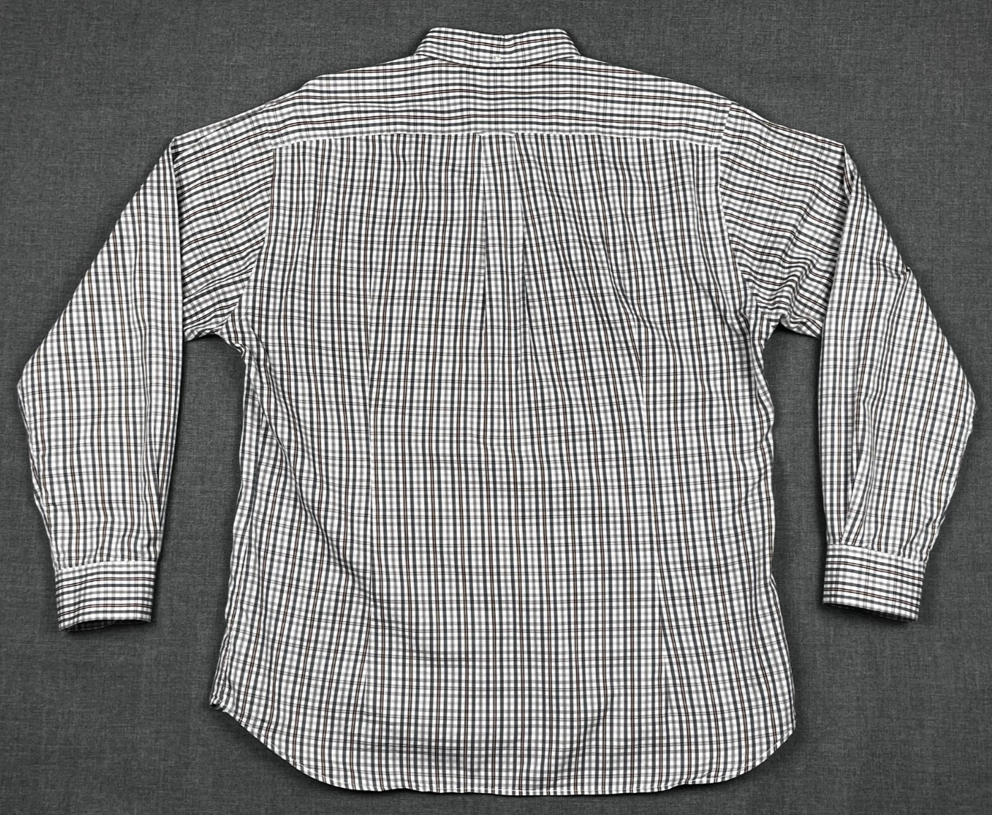 Faconnable Button Down Brown Gray Check Long Slee… - image 3