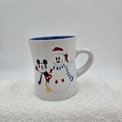 Mickey Mouse Snowman Snow Flakes Ceramic Stoneware Coffee Cup Mug Disney store-2